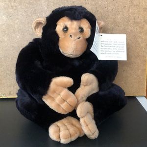 Wildlife Artists Plush Chimpanzee Stuffed Animal 8”  NWT